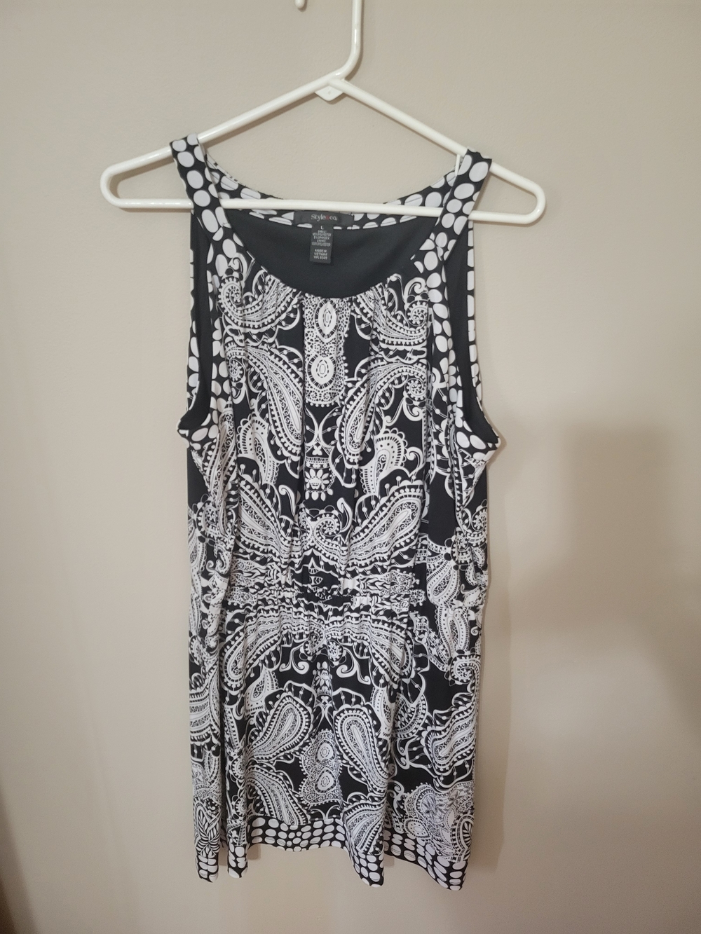 Style & Co. Monochrome Paisley Tank Dress